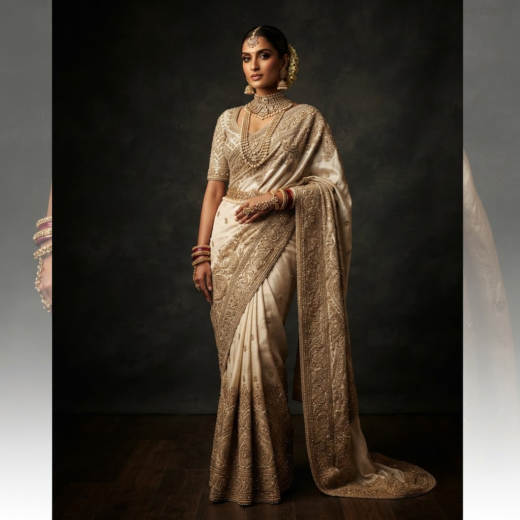 Ivory Regale Saree